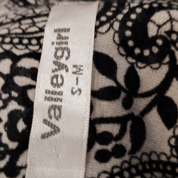 Valley Girl Cream w/ Black Floral and Paisley Print Sleeveless Sheath Dress S Sm - Picture 6 of 9